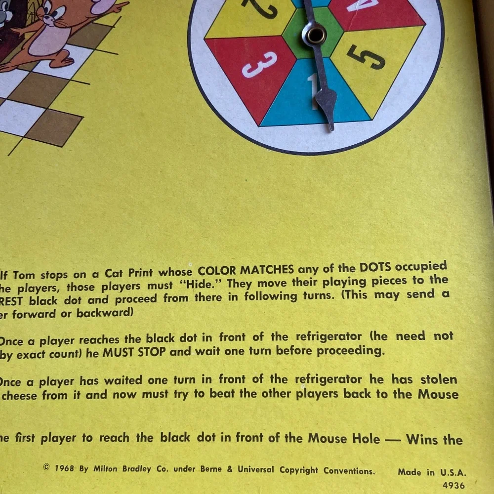 1968 Rare Vintage Tom and Jerry Board Game